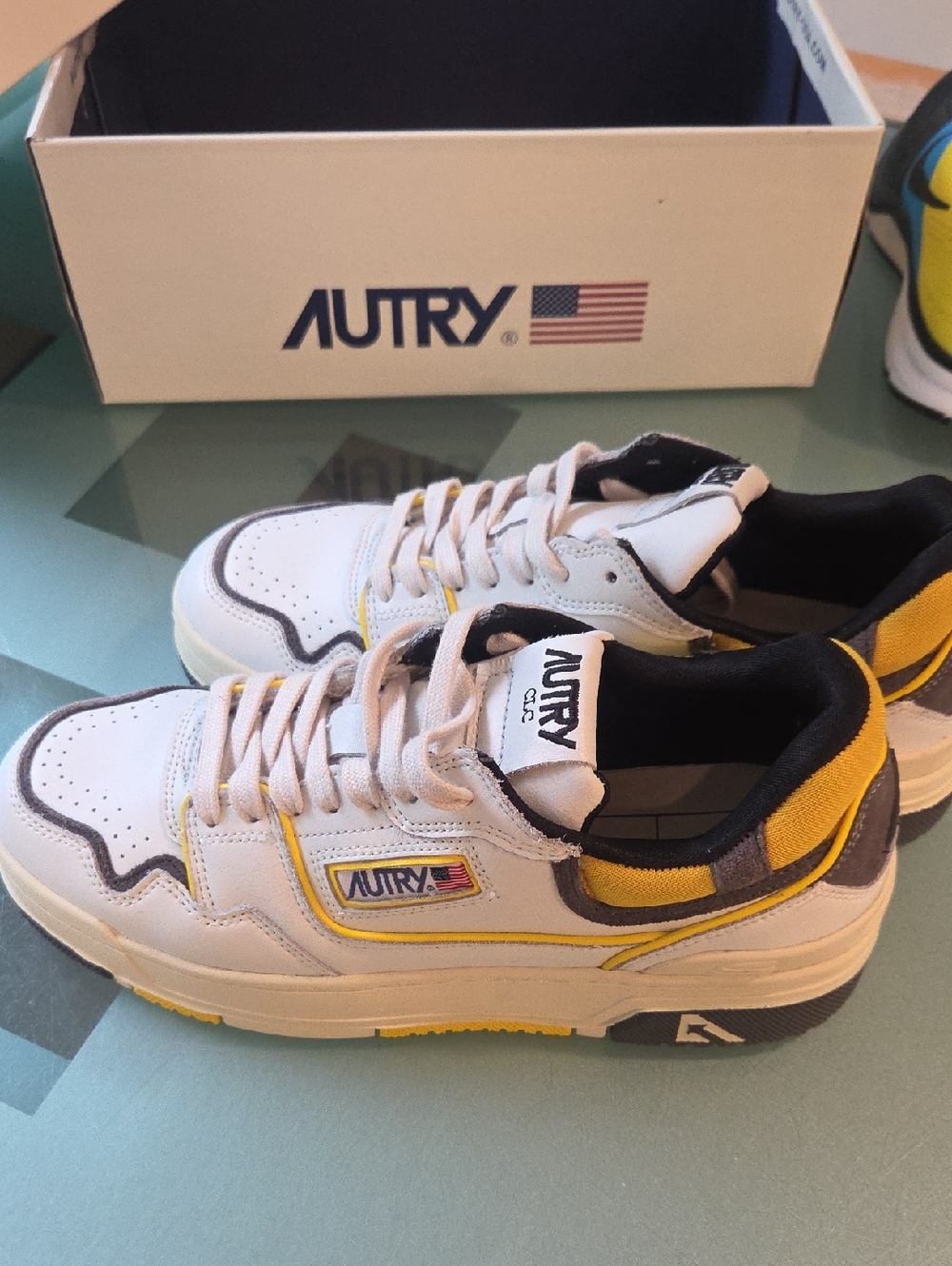 Autry Men’s White and Yellow Athletic Sneakers